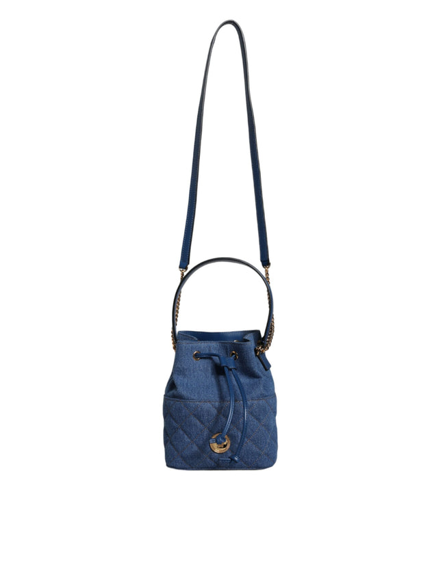 Blue Quilted Denim Leather Crossbody Shoulder BagVERSACE Absolutely stunning, 100% Authentic, brand new with tags VERSACE bags. Brand logo, solid color, crossbody strap. Model: Crossbody bag Material: VL100%, CO60% VI40% Colour: Blue Black inner lining wi