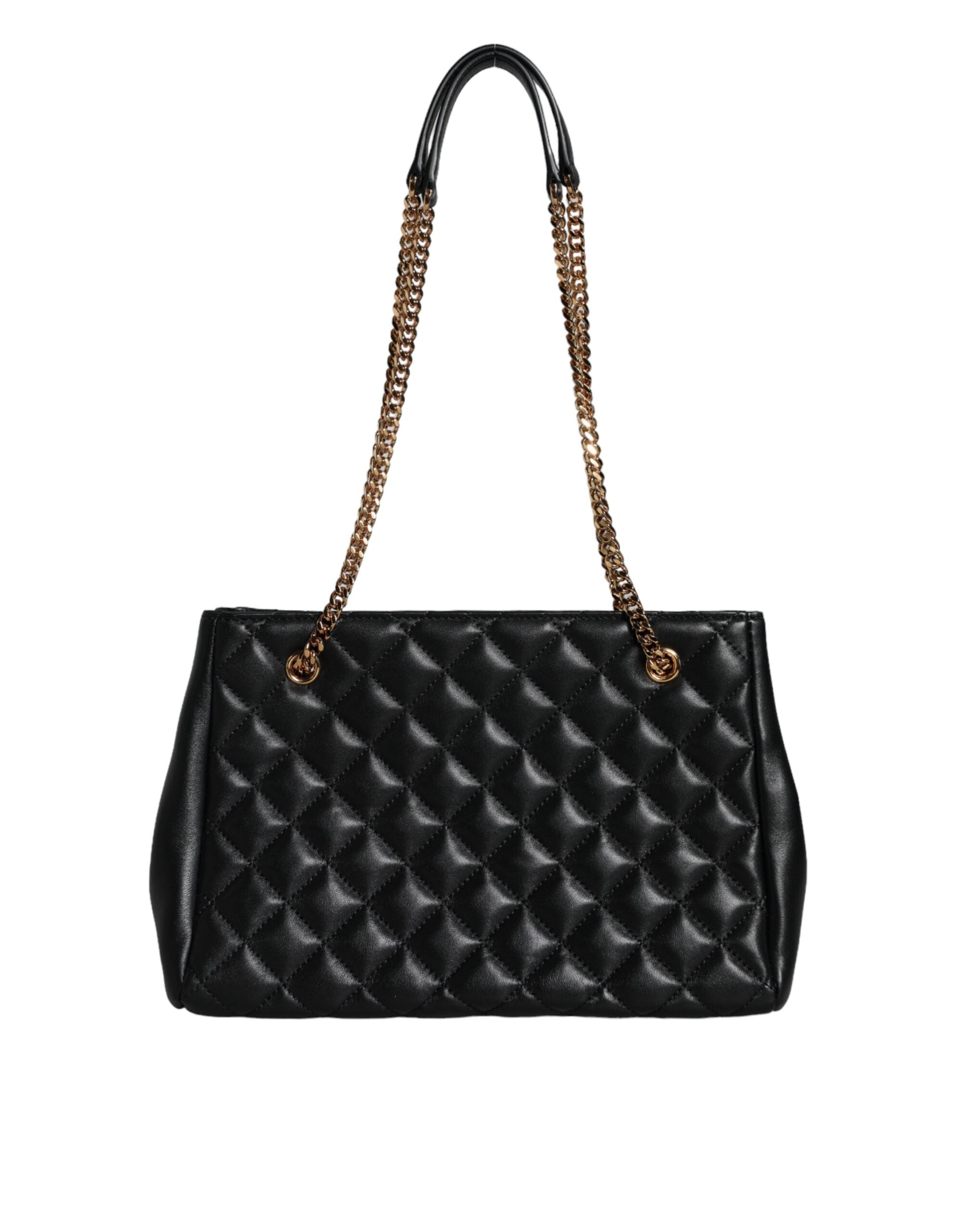 Black Quilted Nappa Leather Shoulder Chain Strap BagVERSACE Absolutely stunning, 100% Authentic, brand new with tags VERSACE bags. Brand logo, solid color, chain strap, snap button fastening. Model: Shoulder bag Material: 100% CO, 60% VI 40% Lamb Colour: