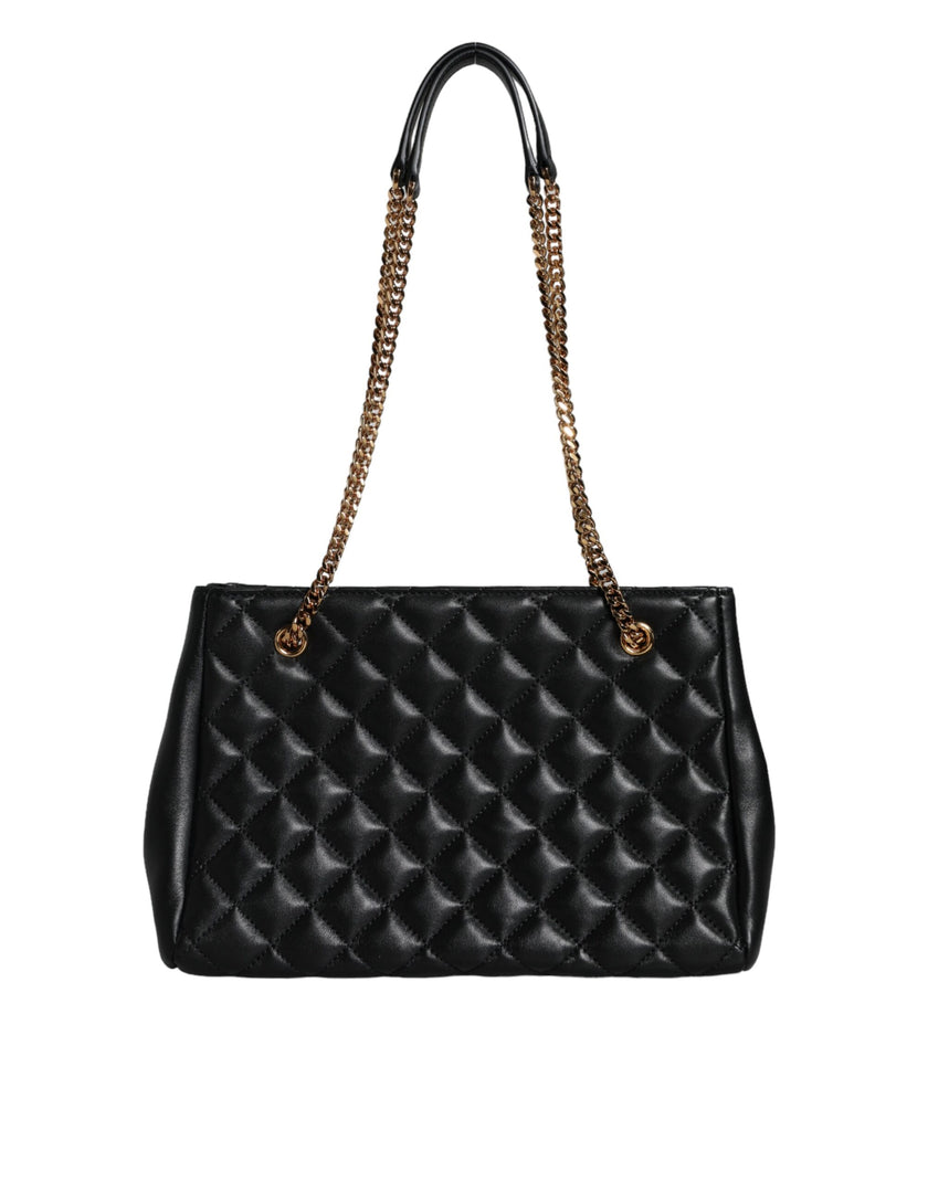 Black Quilted Nappa Leather Shoulder Chain Strap BagVERSACE Absolutely stunning, 100% Authentic, brand new with tags VERSACE bags. Brand logo, solid color, chain strap, snap button fastening. Model: Shoulder bag Material: 100% CO, 60% VI 40% Lamb Colour: