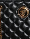 Black Quilted Nappa Leather Shoulder Chain Strap BagVERSACE Absolutely stunning, 100% Authentic, brand new with tags VERSACE bags. Brand logo, solid color, chain strap, snap button fastening. Model: Shoulder bag Material: 100% CO, 60% VI 40% Lamb Colour: