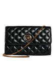 Black Quilted Nappa Leather Crossbody Shoulder BagVERSACE Absolutely stunning, 100% Authentic, brand new with tags VERSACE bags. Brand logo, solid color, crossbody strap. Model: Crossbody bag Material: AOS100%, CO60% VI40% Colour: Black Black inner lining