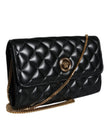 Black Quilted Nappa Leather Crossbody Shoulder BagVERSACE Absolutely stunning, 100% Authentic, brand new with tags VERSACE bags. Brand logo, solid color, crossbody strap. Model: Crossbody bag Material: AOS100%, CO60% VI40% Colour: Black Black inner lining