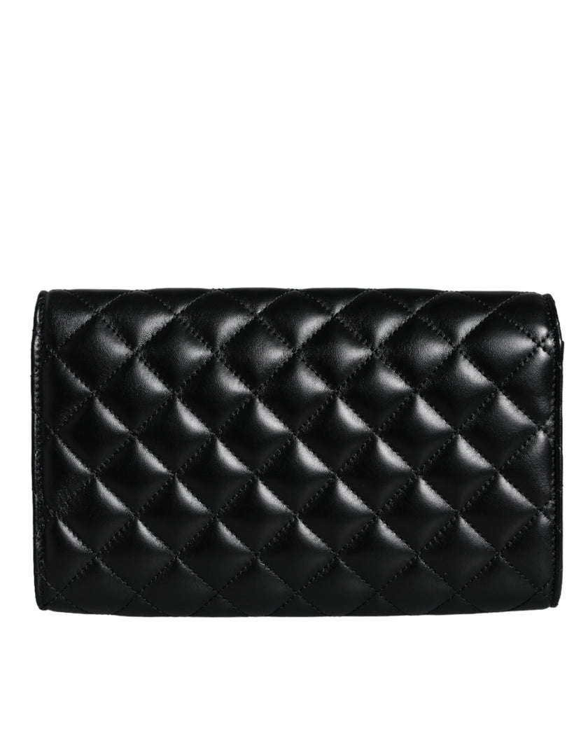 Black Quilted Nappa Leather Crossbody Shoulder BagVERSACE Absolutely stunning, 100% Authentic, brand new with tags VERSACE bags. Brand logo, solid color, crossbody strap. Model: Crossbody bag Material: AOS100%, CO60% VI40% Colour: Black Black inner lining