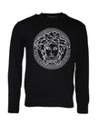 Black Medusa Embroidery Crew Neck Pullover SweaterVERSACE Absolutely stunning, 100% Authentic, brand new with tags VERSACE embroidered pullover sweater crafted from cotton features a long sleeves and crew neck. Model: Pullover sweater Colour: Black Materi