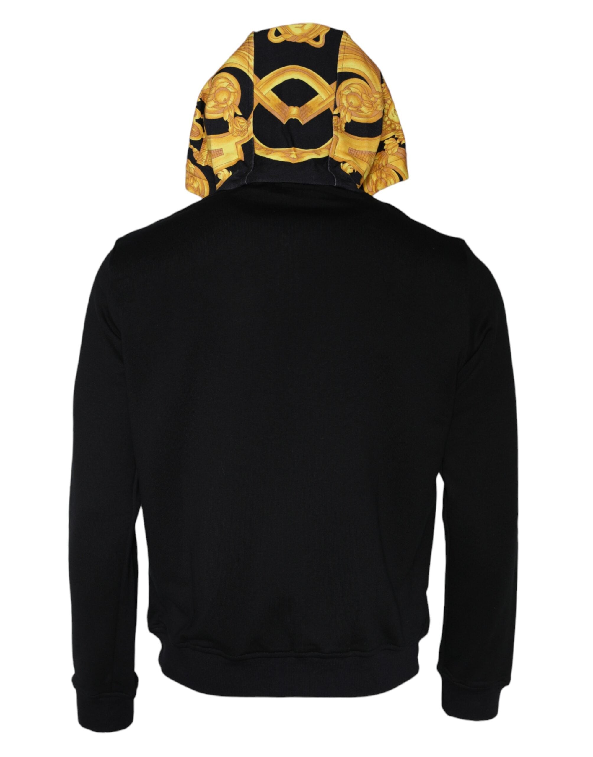 Sweat à capuche zippé en coton imprimé Méduse noire