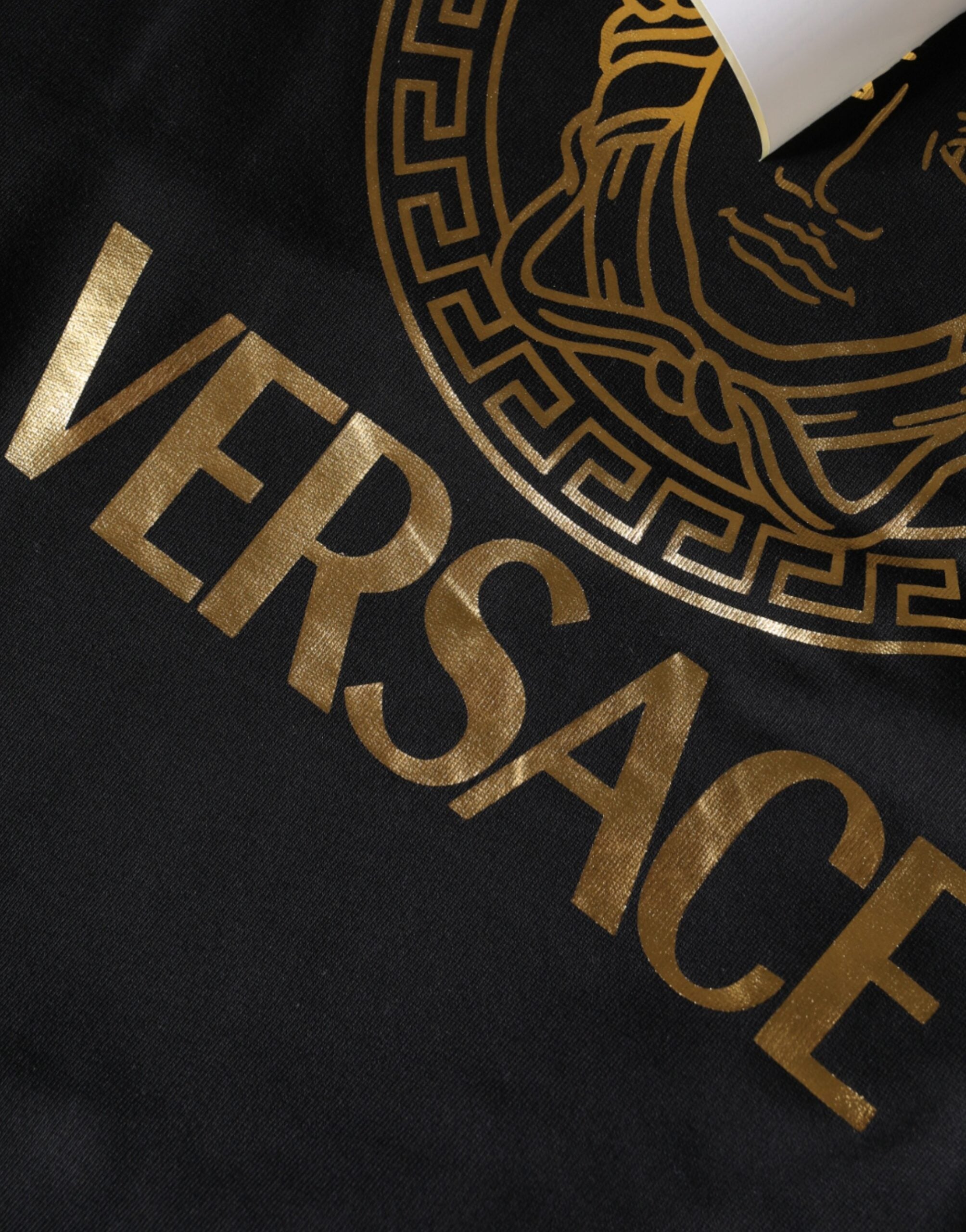 Sweat à capuche en coton imprimé Méduse noire