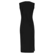 Black Viscose Women DressElevate your wardrobe with the daring elegance of Versace. This sleek black dress blends contemporary design with classic Italian craftsmanship. Featuring a modern aesthetic with strategic cuts on both sides, it’s accentuated with