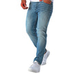 Blue Cotton Men JeansCrafted for the modern trendsetter, these Diesel jeans boast a confident slim-fit cut that contours your frame with a touch of urbane elegance. The expertly faded blue hue embodies a well-loved look from first wear, while the sturdy b