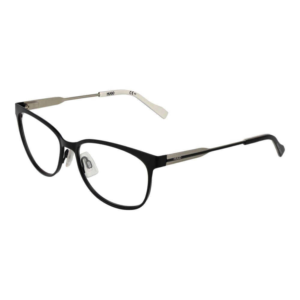 Black Stainless Steel Glasses (Frames)Gender Women Main color Black Frame color Black Frame material Stainless Steel Rim Style Full-Rim Lenses Color Demo glasses Lenses Material Plastic Lenses Effect No Extra Lenses width 54 Size 54-16-140 Lenses Height 4