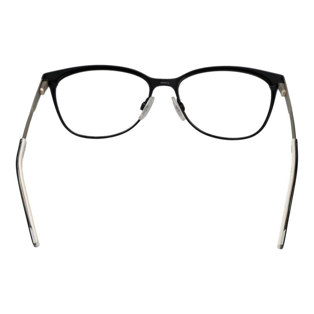 Black Stainless Steel Glasses (Frames)Gender Women Main color Black Frame color Black Frame material Stainless Steel Rim Style Full-Rim Lenses Color Demo glasses Lenses Material Plastic Lenses Effect No Extra Lenses width 54 Size 54-16-140 Lenses Height 4
