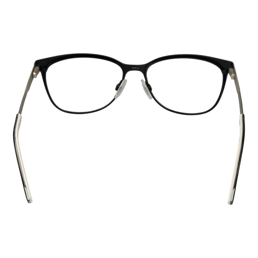 Black Stainless Steel Glasses (Frames)Gender Women Main color Black Frame color Black Frame material Stainless Steel Rim Style Full-Rim Lenses Color Demo glasses Lenses Material Plastic Lenses Effect No Extra Lenses width 54 Size 54-16-140 Lenses Height 4