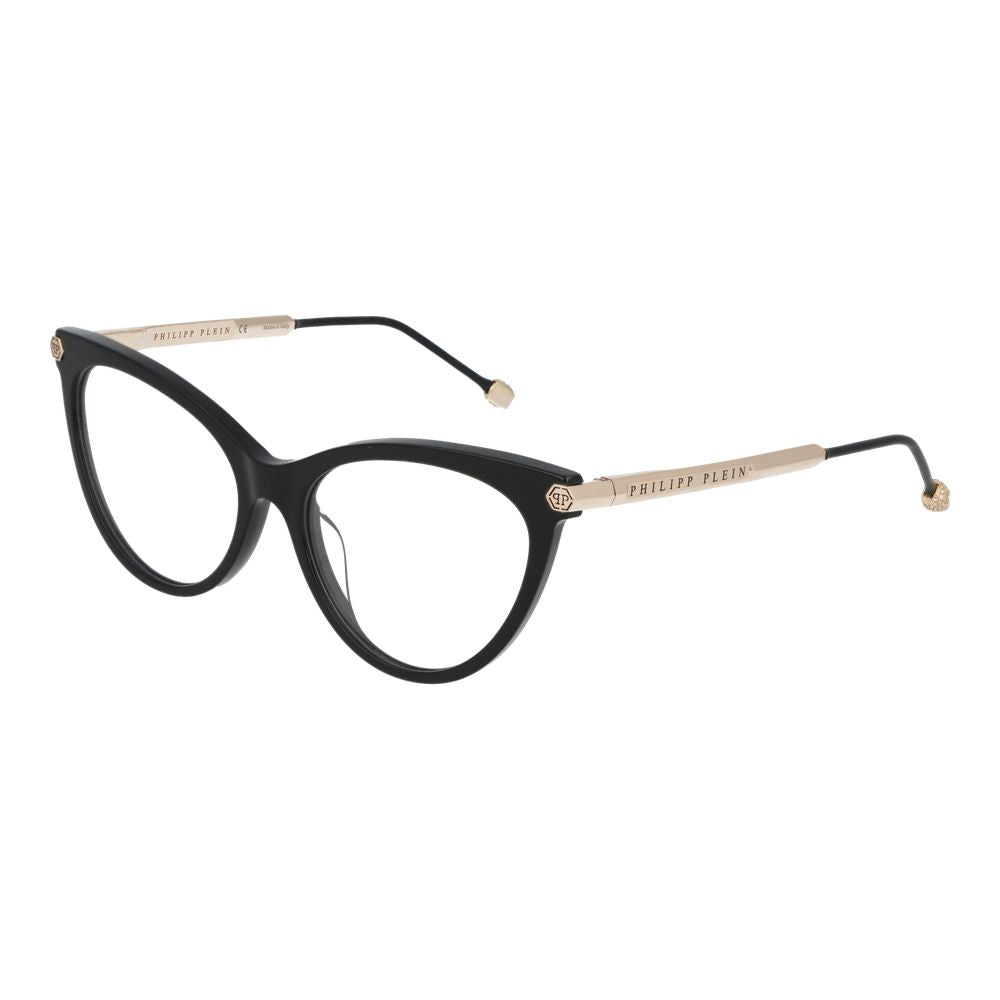 Black Cellulose Acetate Glasses (Frames)Gender Women Main color Black Frame color Black Frame material Cellulose Acetate Rim Style Full-Rim Lenses Color Demo glasses Lenses Material Plastic Lenses Effect No Extra Lenses Height 41 Bridge width 16 Frame wid
