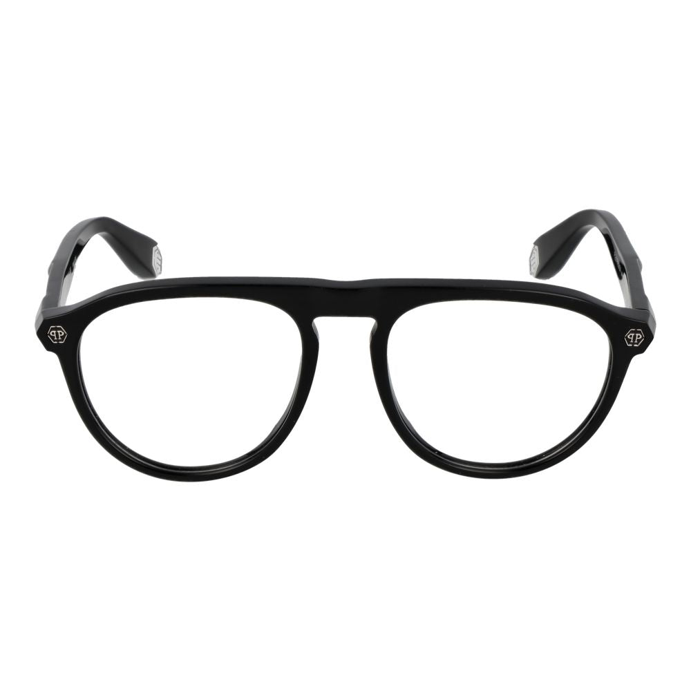 Black Cellulose Acetate Glasses (Frames)Gender Men Main color Black Frame color Black Frame material Cellulose Acetate Rim Style Full-Rim Lenses Color Demo glasses Lenses Material Plastic Lenses Effect No Extra Lenses Height 46 Bridge width 18 Frame width