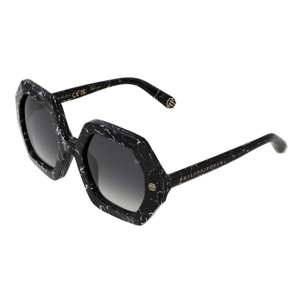 Black Women SunglassGender Women Main color Black Frame color Black Frame material Cellulose Acetate Rim Style Full-Rim Lenses Color Grey Lenses Material Plastic Lenses Effect Gradient Size 53-23-140 Lenses Height 50 Bridge width 23 Frame width 145 Temple