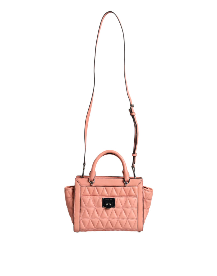 Peach Quilted Leather Logo Crossbody VIVIANNE Messenger BagMICHAEL CROSS Absolutely stunning, 100% Authentic, brand new with tags MICHAEL KORS soft padded diamond quilted leather messenger bag with silver-tone embossed hardware. Model: VIVIANNE messenger