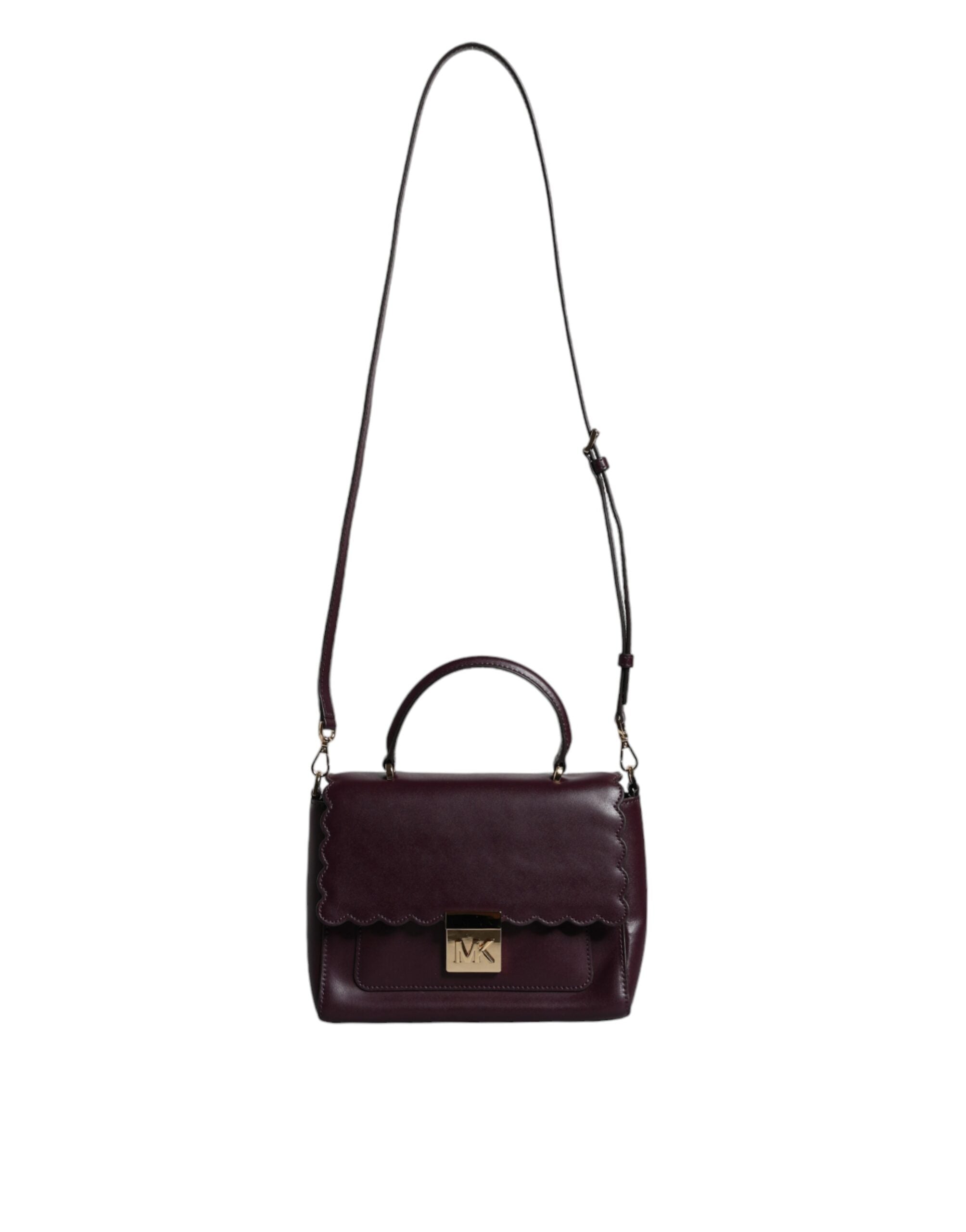 Purple Leather Logo Plaque Crossbody MINDY Satchel BagMICHAEL CROSS Absolutely stunning, 100% Authentic, brand new with tags MICHAEL KORS leather stachel bag with gold-tone embossed hardware. Model: MINDY satchel bag Color: Purple with gold-tone hardware