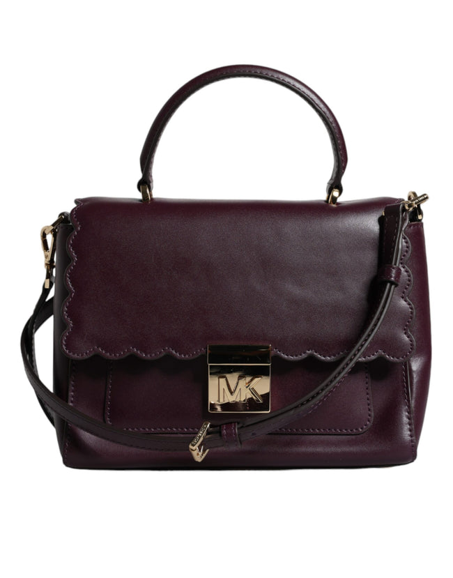 Purple Leather Logo Plaque Crossbody MINDY Satchel BagMICHAEL CROSS Absolutely stunning, 100% Authentic, brand new with tags MICHAEL KORS leather stachel bag with gold-tone embossed hardware. Model: MINDY satchel bag Color: Purple with gold-tone hardware