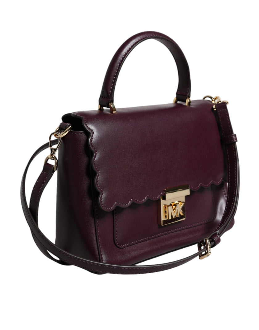 Purple Leather Logo Plaque Crossbody MINDY Satchel BagMICHAEL CROSS Absolutely stunning, 100% Authentic, brand new with tags MICHAEL KORS leather stachel bag with gold-tone embossed hardware. Model: MINDY satchel bag Color: Purple with gold-tone hardware