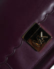 Purple Leather Logo Plaque Crossbody MINDY Satchel BagMICHAEL CROSS Absolutely stunning, 100% Authentic, brand new with tags MICHAEL KORS leather stachel bag with gold-tone embossed hardware. Model: MINDY satchel bag Color: Purple with gold-tone hardware
