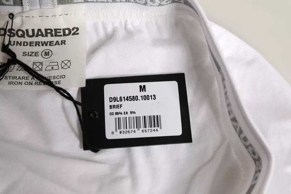 White Cotton Stretch Women Mid Waist Panty UnderwearDSQUARED2 Absolutely stunning, 100% Authentic, exclusive brand new DSQUARED2 women’s cotton stretch panty. Model: Pantyhose Colour: White Material: 95% Cotton 5% Elastane Elastic waist strap Logo details