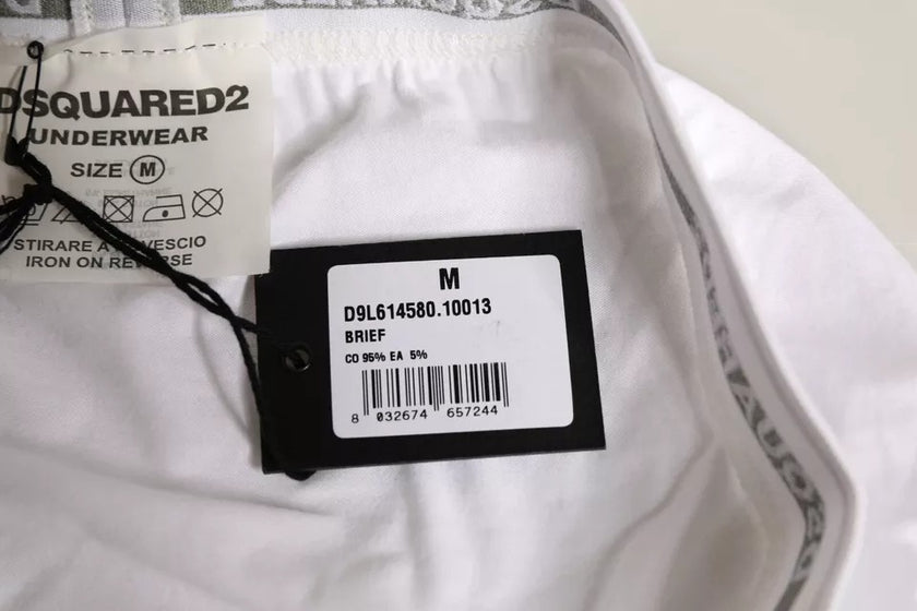 White Cotton Stretch Women Mid Waist Panty UnderwearDSQUARED2 Absolutely stunning, 100% Authentic, exclusive brand new DSQUARED2 women’s cotton stretch panty. Model: Pantyhose Colour: White Material: 95% Cotton 5% Elastane Elastic waist strap Logo details