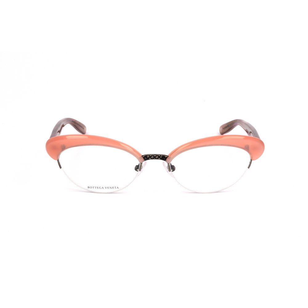 Bicolor Metal Glasses (Frames)GLASSES BOTTEGA VENETA WOMAN BV211HN1 (Lens/Bridge/Temple) 51/18/140 mm.Material: METAL.Colour: PINK AND BROWN SEMI-MATTE.Measures (Lens/Bridge/Temple): 51/18/140mm..Bicolor Metal Glasses (Frames)${tagsBottega VenetaAulae Bic