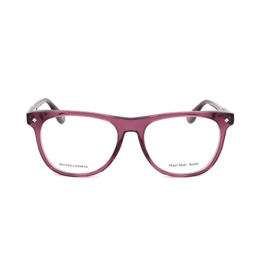 Transparent Plum Synthetic Glasses Frames by Bottega Veneta