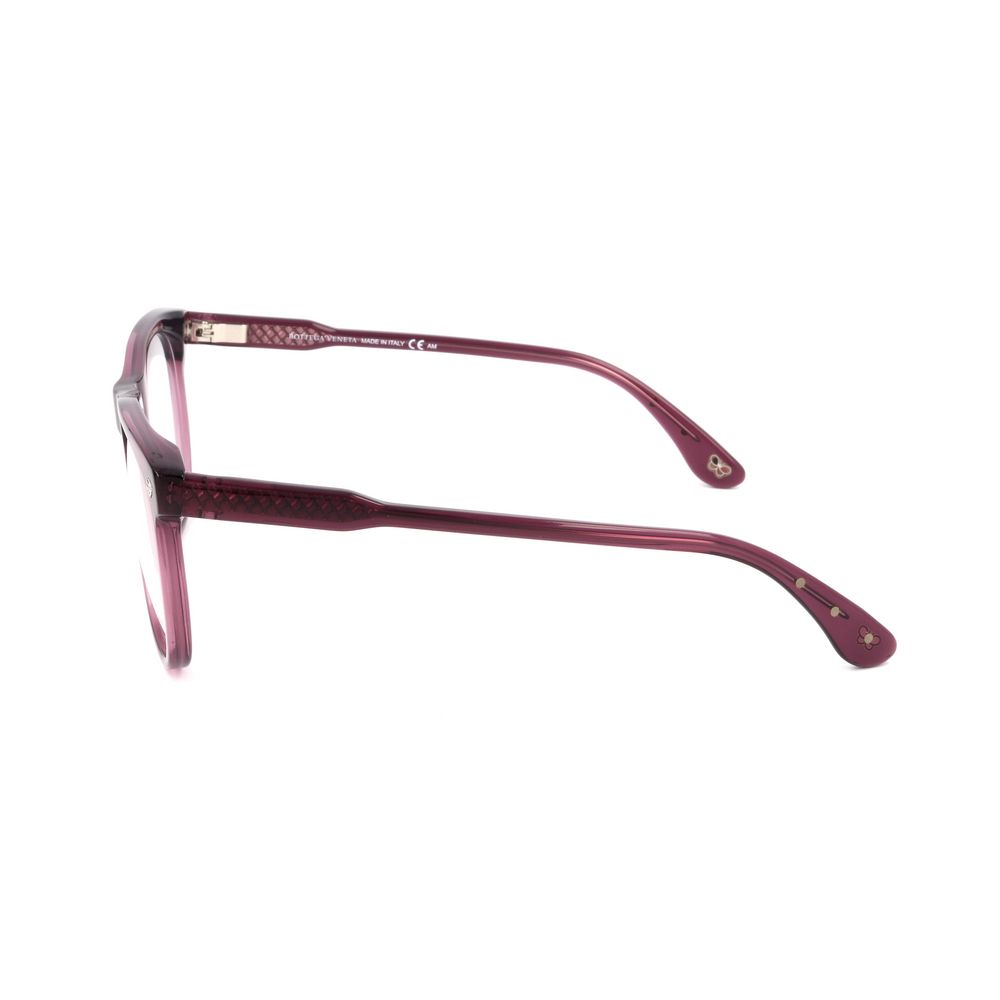 Transparent Plum Synthetic Glasses Frames by Bottega Veneta