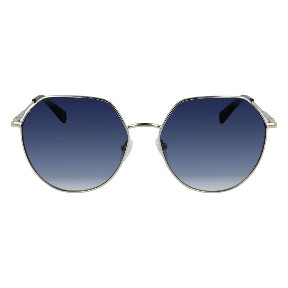 Bicolor Metal SunglassesSUNGLASSES LONGCHAMP WOMEN LO154S-713 (Lens/Bridge/Temple) 60/17/140 mm.Material: METAL.Colour: Gold and blue.Measures (Lens/Bridge/Temple): 60/17/140mm.Gradient black.UV filter 2Bicolor Metal Sunglasses${tagsLongchampAulae Bicolor