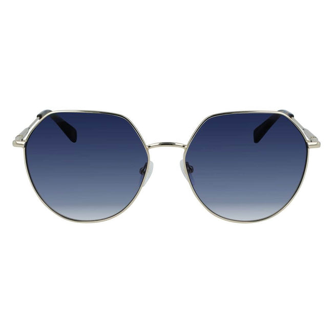 Bicolor Metal SunglassesSUNGLASSES LONGCHAMP WOMEN LO154S-713 (Lens/Bridge/Temple) 60/17/140 mm.Material: METAL.Colour: Gold and blue.Measures (Lens/Bridge/Temple): 60/17/140mm.Gradient black.UV filter 2Bicolor Metal Sunglasses${tagsLongchampAulae Bicolor