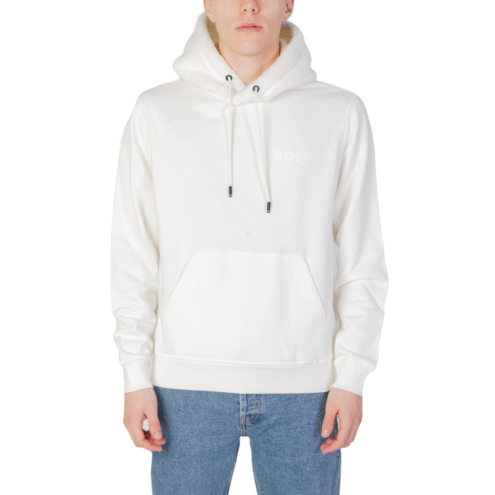 Cream Cotton HoodyThe Boss Weteddy 50501378 men’s hoodie is the perfect blend of modern style and everyday comfort. Made from 100% high-quality cotton, this hoodie offers softness and breathability, making it suitable for any season. It features a regular