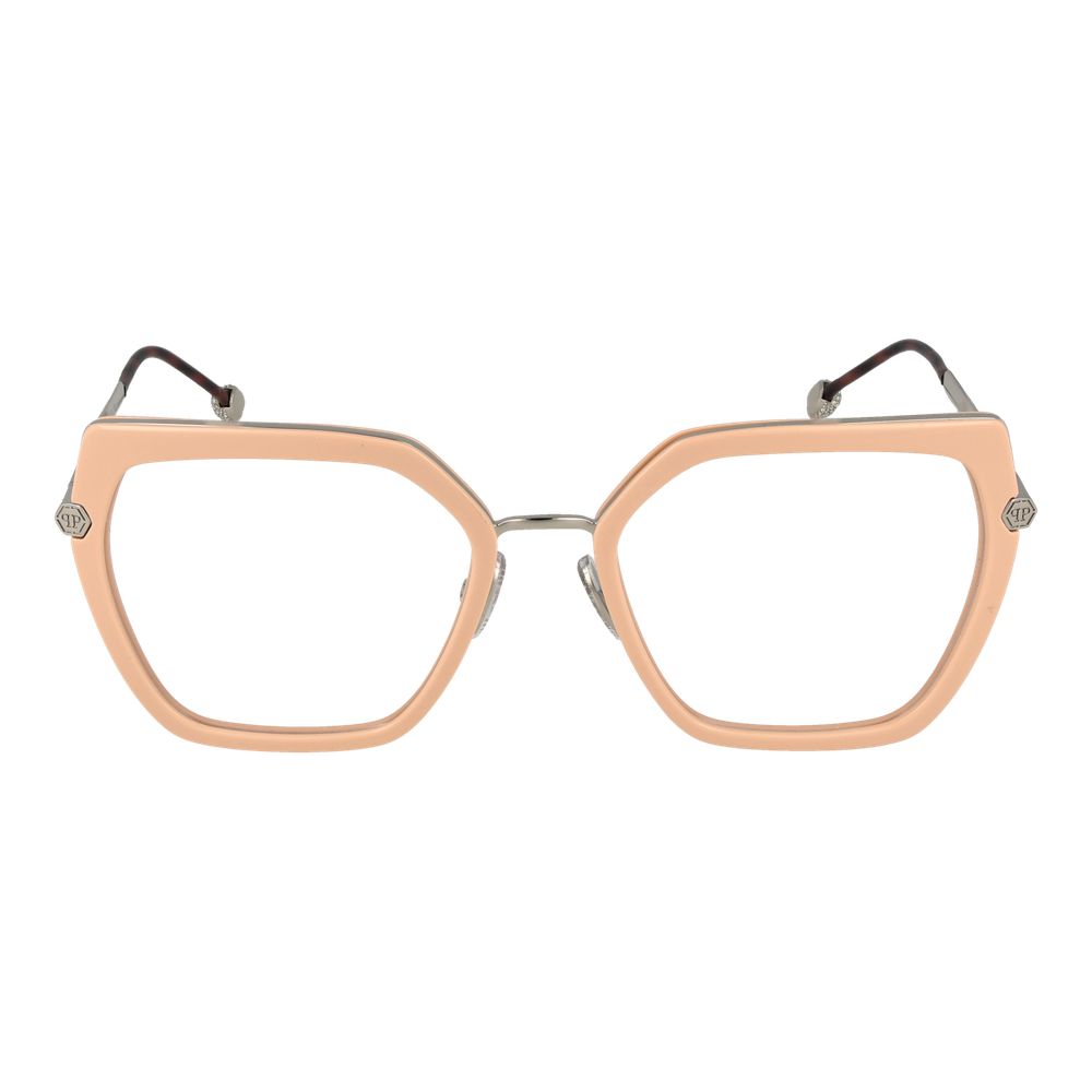 Pink Metal & Plastic Glasses (Frames)Gender Women Main color Rose Frame color Rose Frame material Metal & Plastic Rim Style Full-Rim Lenses Color Demo glasses Lenses Material Plastic Lenses Effect No Extra Lenses Height 43 Bridge width 19 Frame width 140