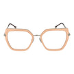 Pink Metal & Plastic Glasses (Frames)Gender Women Main color Rose Frame color Rose Frame material Metal & Plastic Rim Style Full-Rim Lenses Color Demo glasses Lenses Material Plastic Lenses Effect No Extra Lenses Height 43 Bridge width 19 Frame width 140