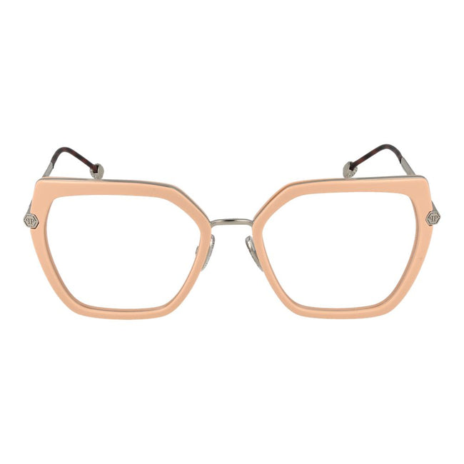 Pink Metal & Plastic Glasses (Frames)Gender Women Main color Rose Frame color Rose Frame material Metal & Plastic Rim Style Full-Rim Lenses Color Demo glasses Lenses Material Plastic Lenses Effect No Extra Lenses Height 43 Bridge width 19 Frame width 140