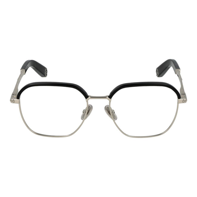Black Metal Glasses (Frames)Gender Men Main color Black Frame color Black Frame material Metal Rim Style Full-Rim Lenses Color Demo glasses Lenses Material Plastic Lenses Effect No Extra Lenses Height 44 Bridge width 17 Frame width 135 Temples Length 145