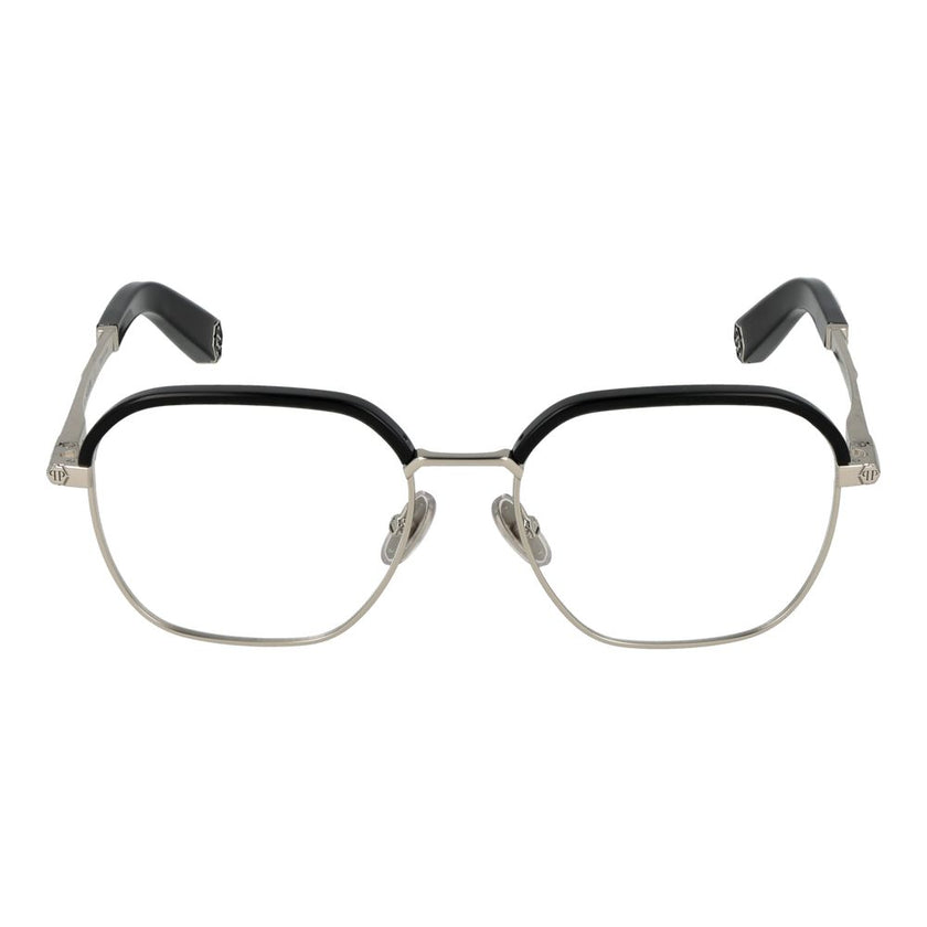 Black Metal Glasses (Frames)Gender Men Main color Black Frame color Black Frame material Metal Rim Style Full-Rim Lenses Color Demo glasses Lenses Material Plastic Lenses Effect No Extra Lenses Height 44 Bridge width 17 Frame width 135 Temples Length 145