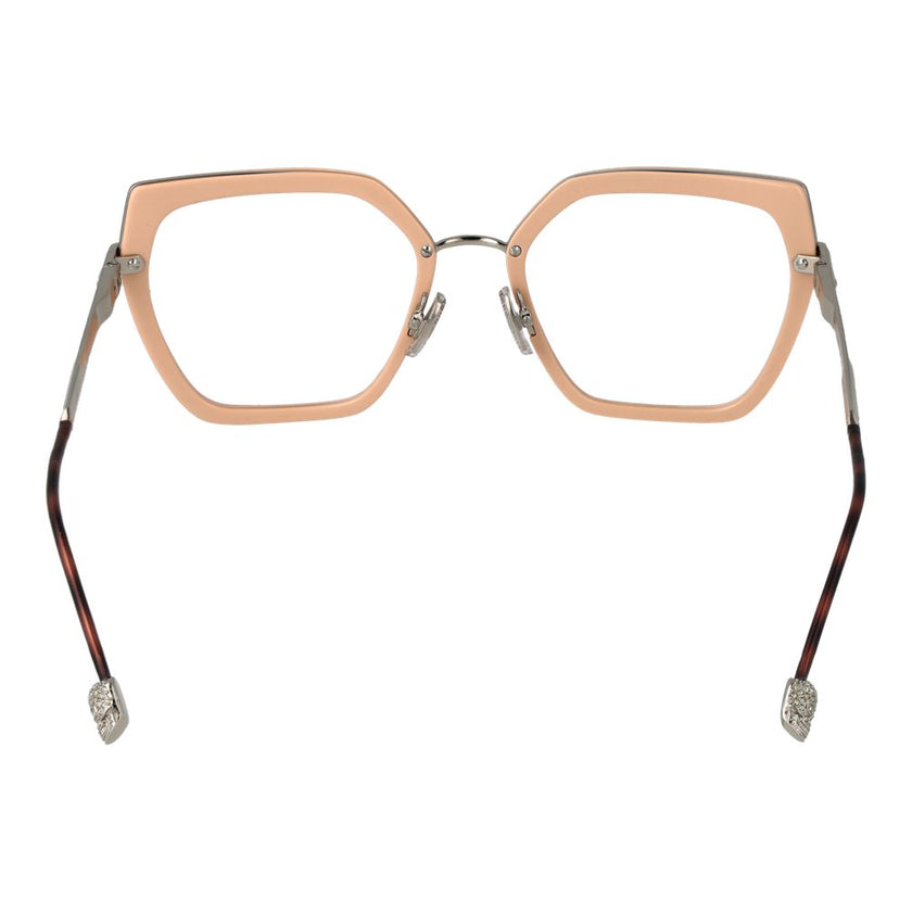 Pink Metal & Plastic Glasses (Frames)Gender Women Main color Rose Frame color Rose Frame material Metal & Plastic Rim Style Full-Rim Lenses Color Demo glasses Lenses Material Plastic Lenses Effect No Extra Lenses Height 43 Bridge width 19 Frame width 140