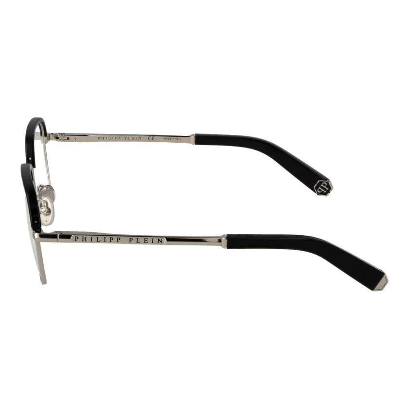 Black Metal Glasses (Frames)Gender Men Main color Black Frame color Black Frame material Metal Rim Style Full-Rim Lenses Color Demo glasses Lenses Material Plastic Lenses Effect No Extra Lenses Height 44 Bridge width 17 Frame width 135 Temples Length 145