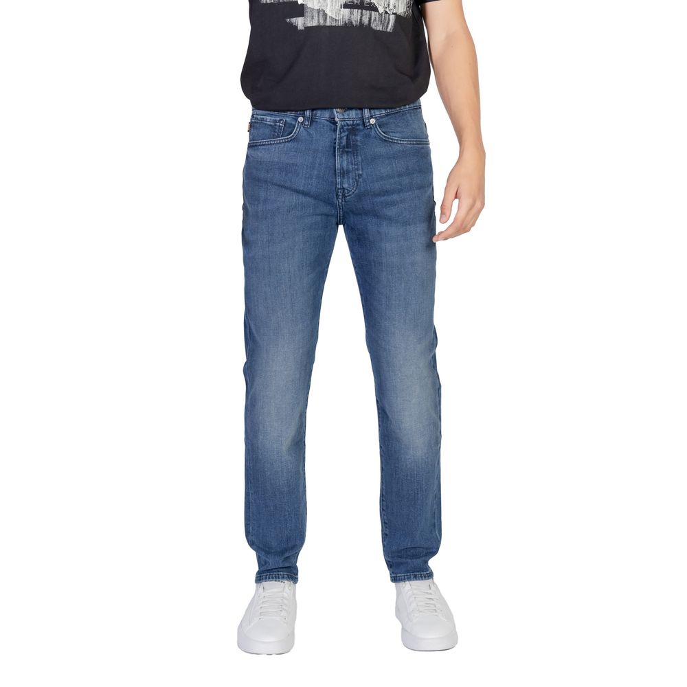 Blue Cotton Relaxed Fit JeansThe Boss RE.MAINE BO 10265584 01 50526928 men’s regular / loose jeans offer the perfect blend of comfort and contemporary style. With a regular and slightly loose fit, these jeans are ideal for those seeking freedom of movemen