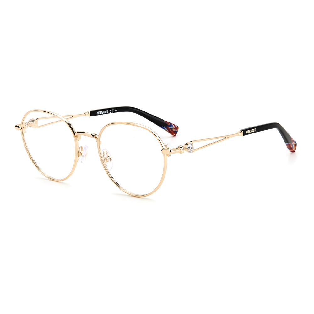 Gold Metal Glasses (Frames)GLASSES MISSONI WOMEN MIS-0077-J5G (Lens/Bridge/Temple) 49/18/140 mm.Material: METAL.Colour: Gold.Measures (Lens/Bridge/Temple): 49/18/140mm..Gold Metal Glasses (Frames)${tagsMissoniAulae Gold Metal Glasses (Frames) MissoniAulae
