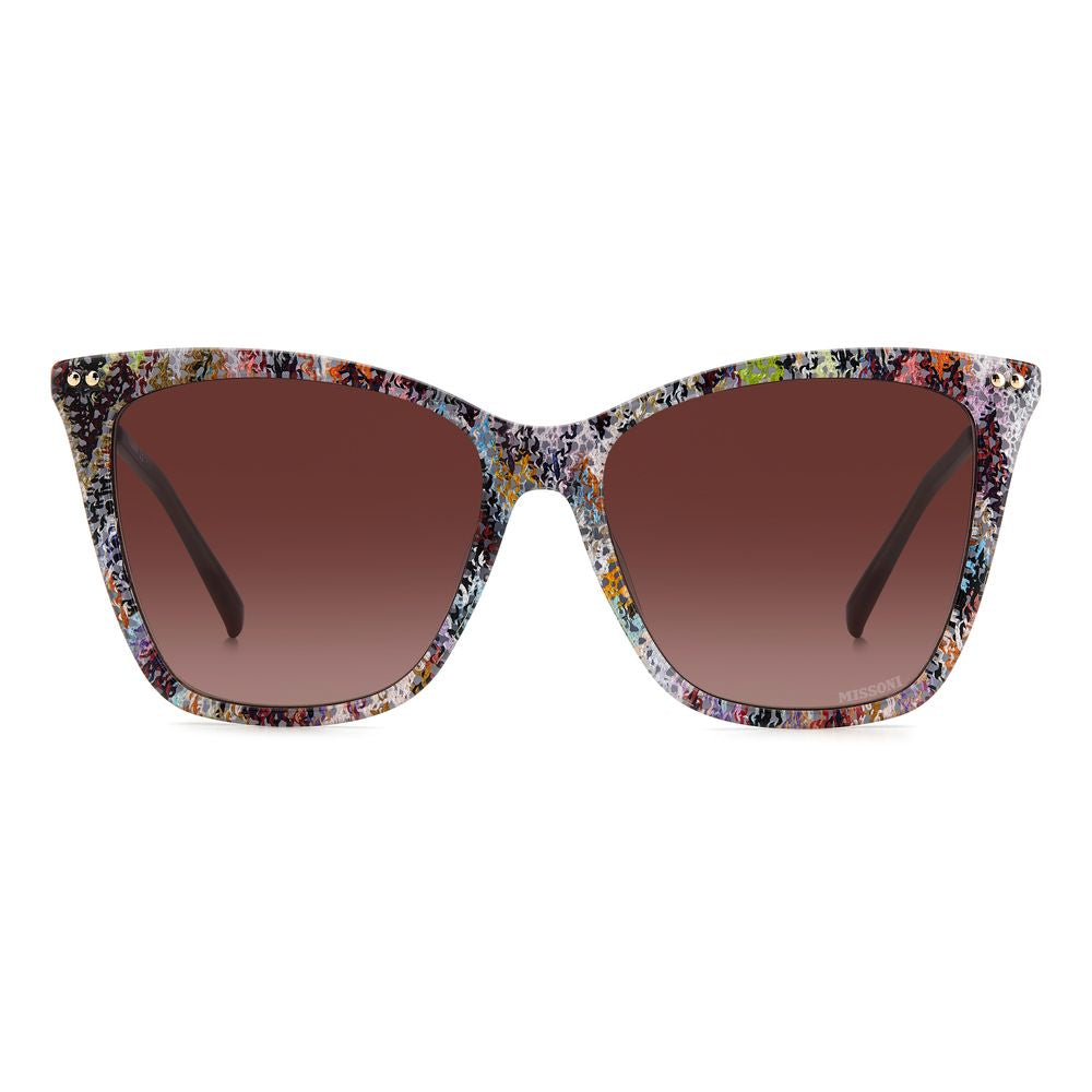 Multicolor Acetate SunglassesSUNGLASSES MISSONI WOMEN MIS0106SX193X (Lens/Bridge/Temple) 56/16/140 mm.Material: ACETATE.Colour: MULTICOLORED.Measures (Lens/Bridge/Temple): 56/16/140mm.GRADED PINK.Bold, iconic and unmistakably Missoni: Missoni’s Fabric col