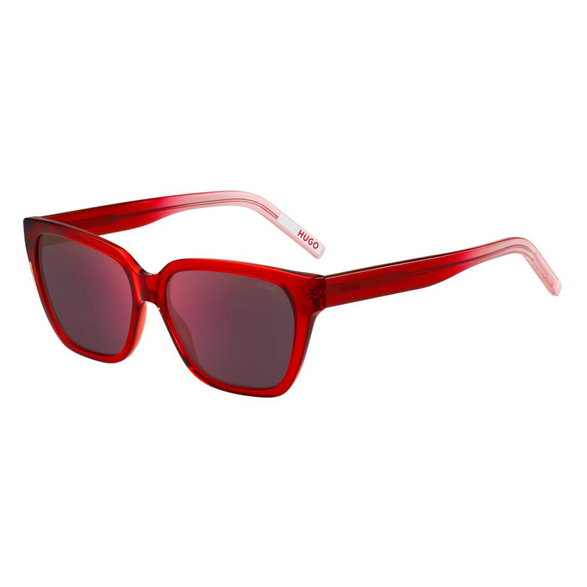 Red Acetate SunglassesSUNGLASSES HUGO WOMEN HG1264S92YF6A (Lens/Bridge/Temple) 56/17/140 mm.Material: ACETATE.Colour: RED.Measures (Lens/Bridge/Temple): 56/17/140mm.RED.100% UV PROTECTIONRed Acetate Sunglasses${tagsHugo BossAulae Red Acetate Sunglasses Hu
