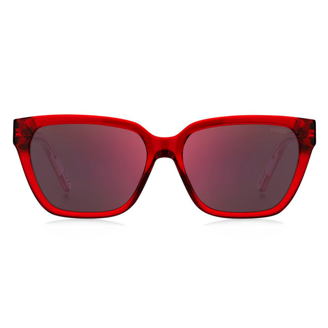 Red Acetate SunglassesSUNGLASSES HUGO WOMEN HG1264S92YF6A (Lens/Bridge/Temple) 56/17/140 mm.Material: ACETATE.Colour: RED.Measures (Lens/Bridge/Temple): 56/17/140mm.RED.100% UV PROTECTIONRed Acetate Sunglasses${tagsHugo BossAulae Red Acetate Sunglasses Hu