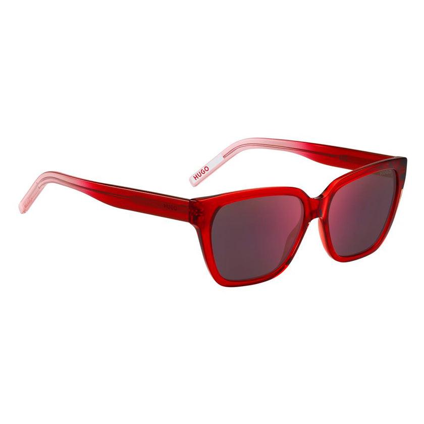 Red Acetate SunglassesSUNGLASSES HUGO WOMEN HG1264S92YF6A (Lens/Bridge/Temple) 56/17/140 mm.Material: ACETATE.Colour: RED.Measures (Lens/Bridge/Temple): 56/17/140mm.RED.100% UV PROTECTIONRed Acetate Sunglasses${tagsHugo BossAulae Red Acetate Sunglasses Hu
