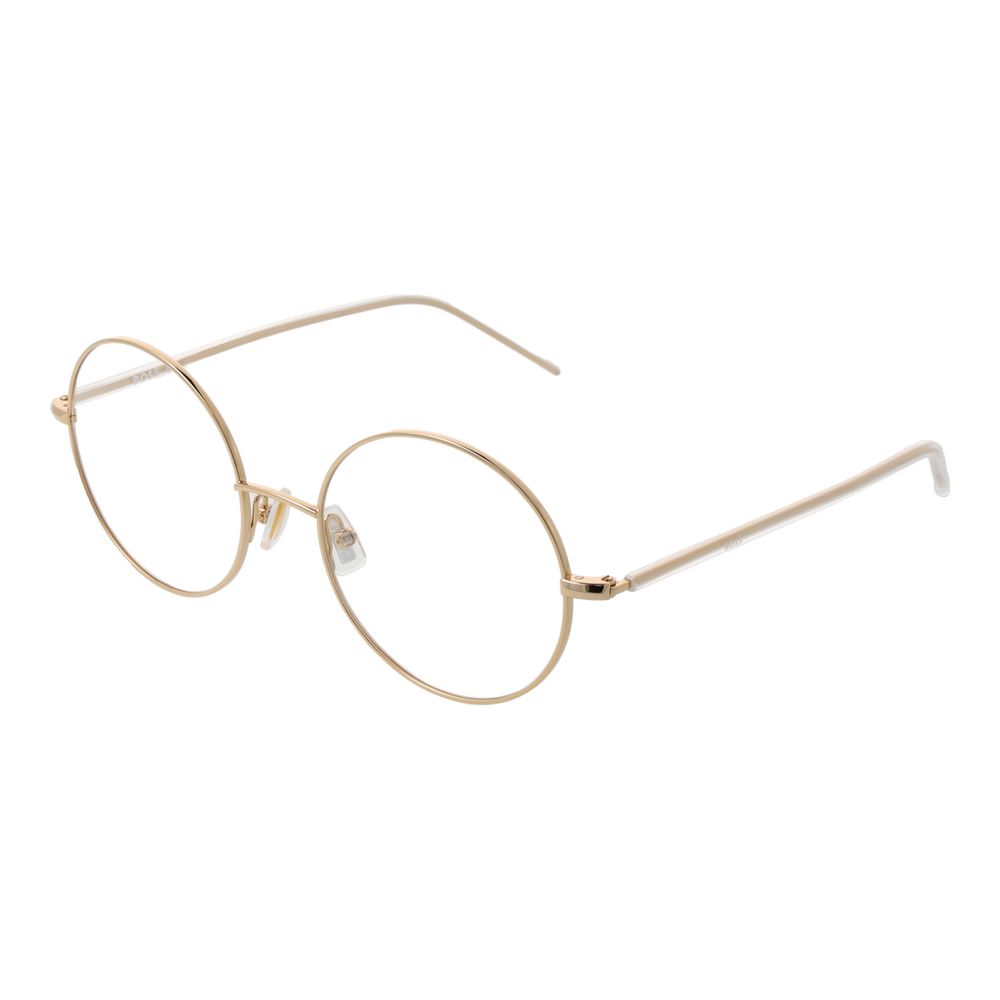 Gold Titanium Glasses (Frames)Gender Women Main color Gold Filter Category None Extra None Frame color Gold Frame material Titanium Lenses Color Demo glasses Lenses Material Plastic Style Round Lenses Effect No Extra Protection None Lenses width 52 Lenses