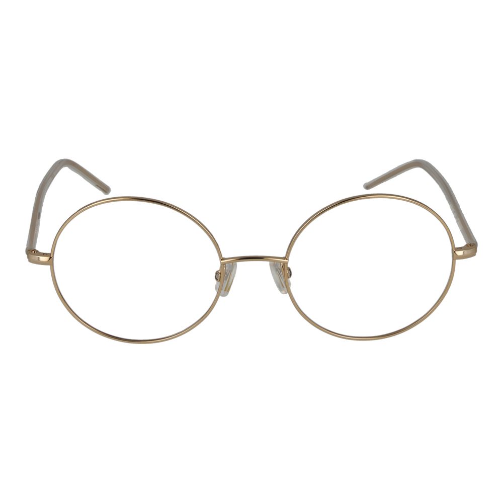 Gold Titanium Glasses (Frames)Gender Women Main color Gold Filter Category None Extra None Frame color Gold Frame material Titanium Lenses Color Demo glasses Lenses Material Plastic Style Round Lenses Effect No Extra Protection None Lenses width 52 Lenses