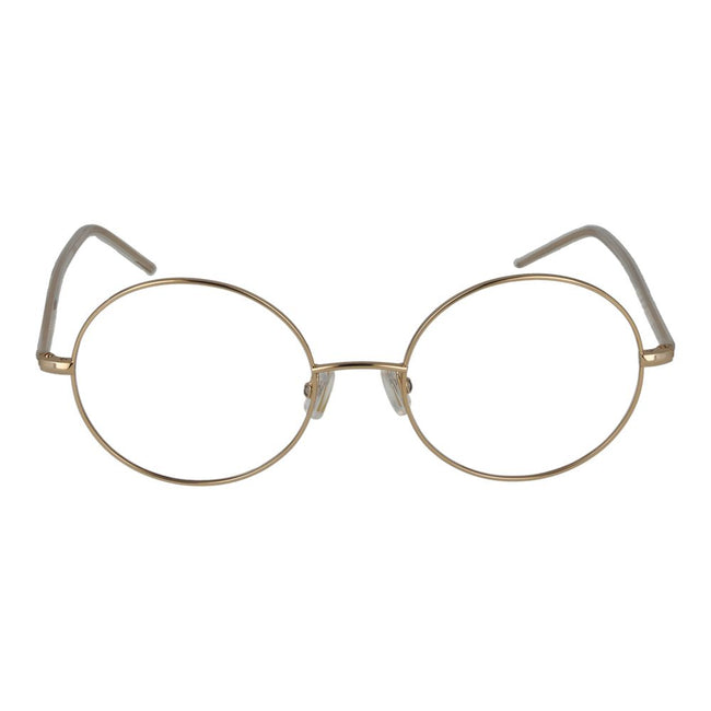 Gold Titanium Glasses (Frames)Gender Women Main color Gold Filter Category None Extra None Frame color Gold Frame material Titanium Lenses Color Demo glasses Lenses Material Plastic Style Round Lenses Effect No Extra Protection None Lenses width 52 Lenses