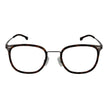 Brown Stainless Steel Glasses (Frames)Gender Men Main color Brown Filter Category None Extra None Frame color Brown Frame material Stainless Steel Lenses Color Demo glasses Lenses Material Plastic Style Rectangle Lenses Effect No Extra Protection None Len