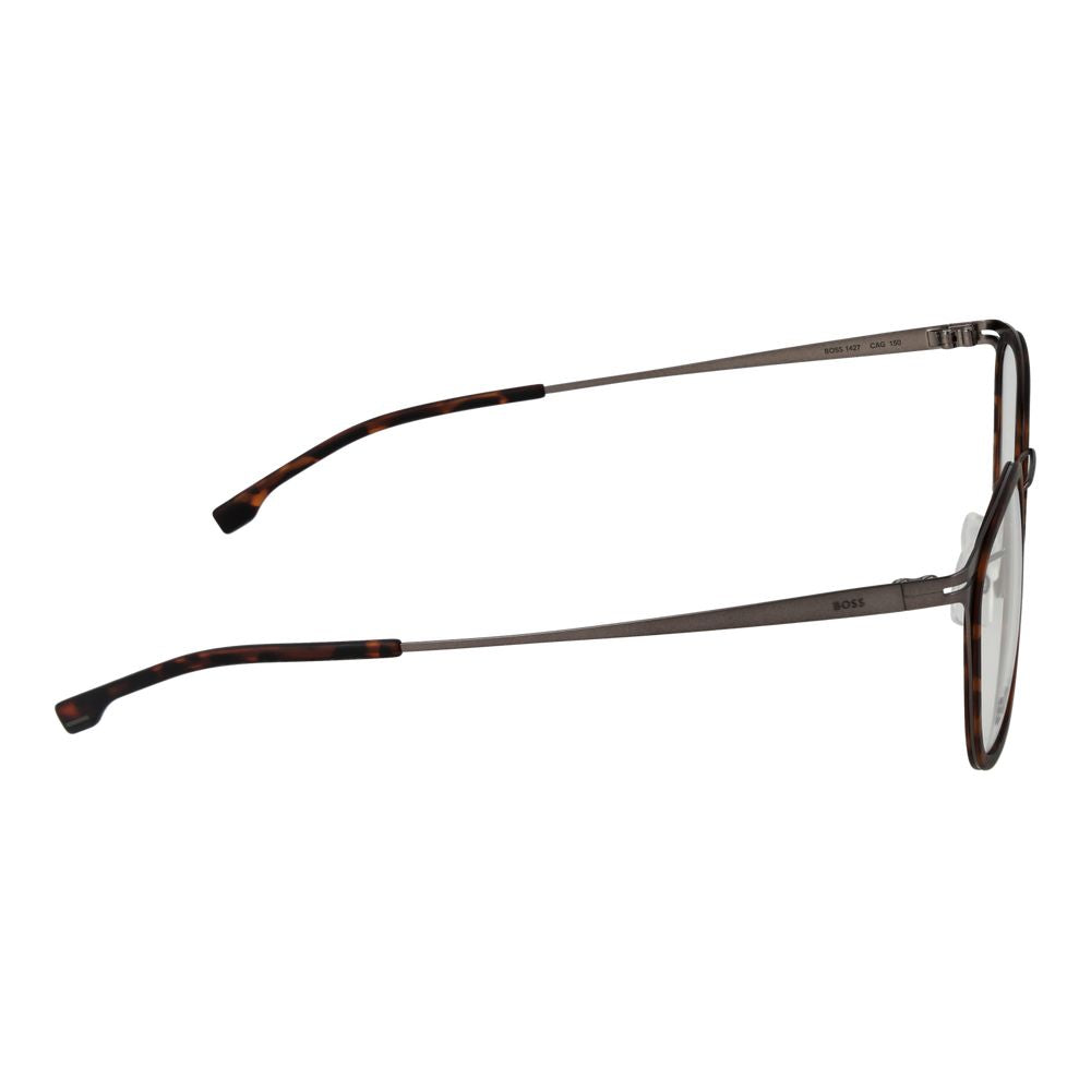 Brown Stainless Steel Glasses (Frames)Gender Men Main color Brown Filter Category None Extra None Frame color Brown Frame material Stainless Steel Lenses Color Demo glasses Lenses Material Plastic Style Rectangle Lenses Effect No Extra Protection None Len