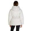 Cream Nylon Jackets & CoatThe Calvin Klein Jeans LOGO BELT SHORT PUFFER J20J224107 women’s down jacket perfectly combines contemporary style and functionality. Made from a blend of 52% nylon and 48% polyamide, this jacket offers optimal protection against
